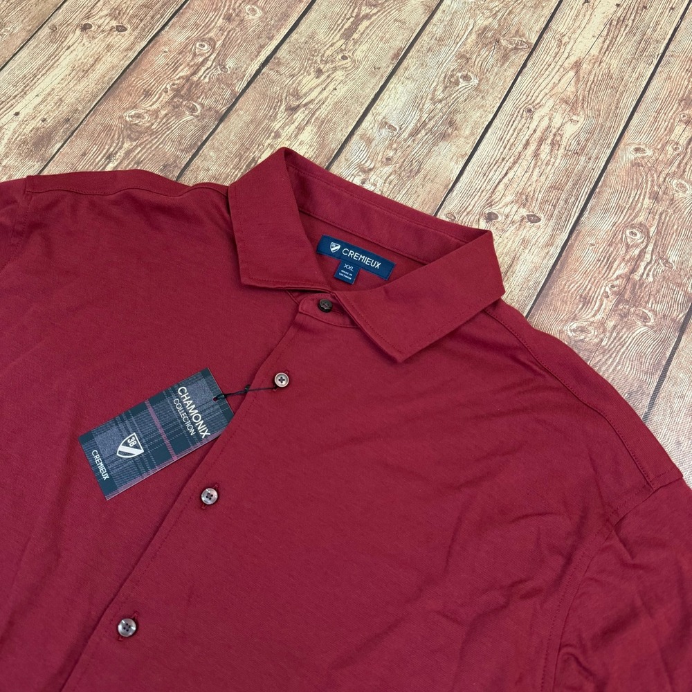 Cremieux Chamonix Collection Button Up Mens XXL Red Pima Cotton Long Sleeve NWT